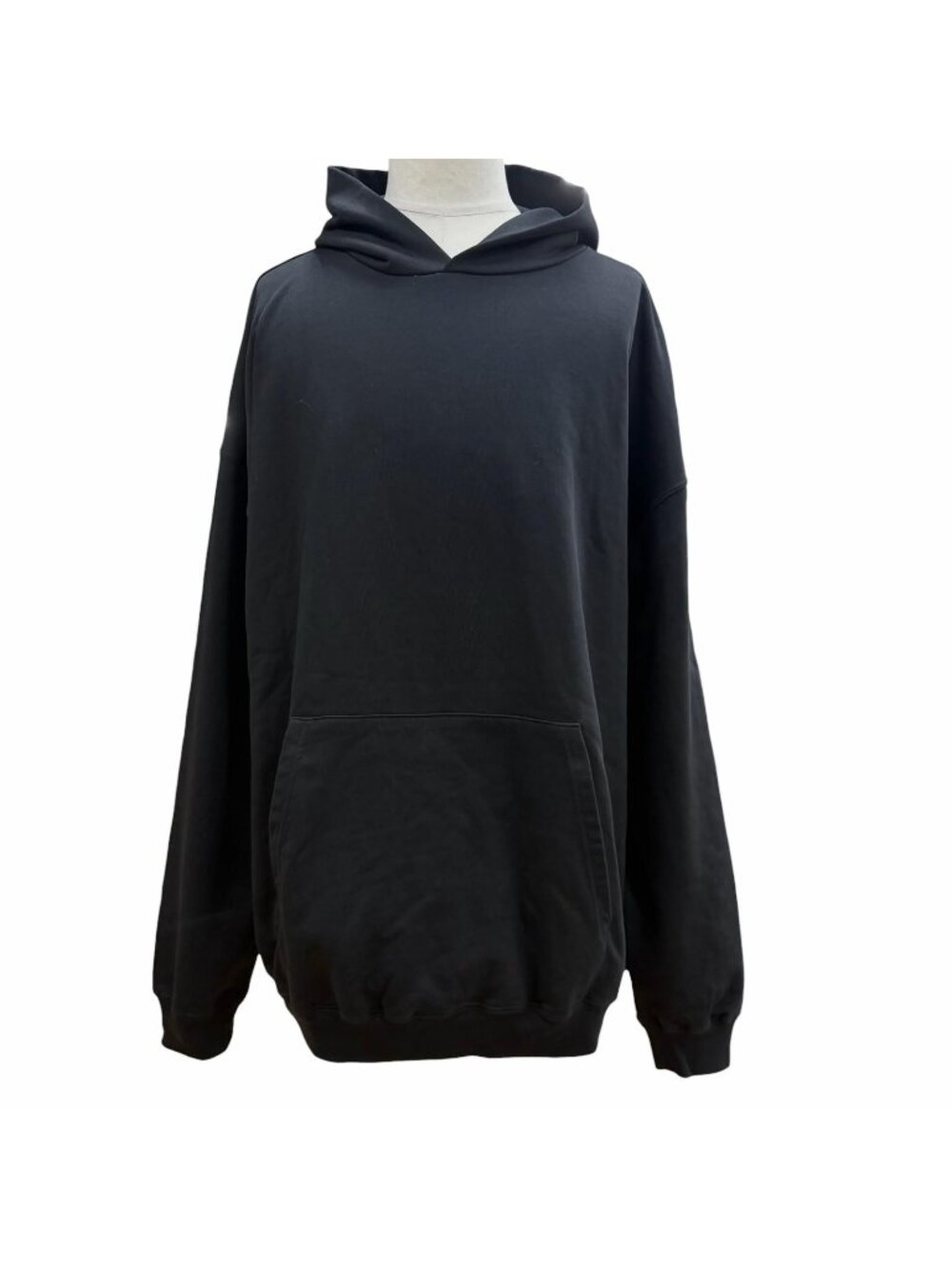 Balenciaga Cotton 100% Logo Embroidery Hooded Pullover Hoodie Black XS
